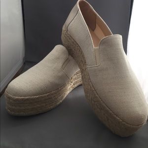 Wheat Canvas Platform Espadrilles